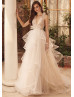 Sexy V Neck Beaded Lace Tulle Ruffled Wedding Dress Sexy V Neck Beaded Lace Tulle Ruffled Wedding Dress